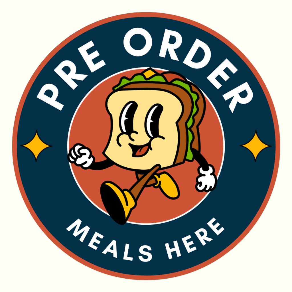 Design that says pre order meals here